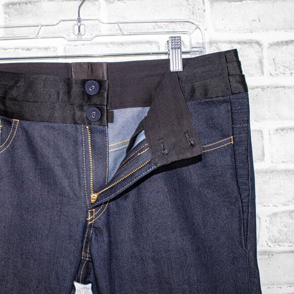 Comme de Garcons Junya Watanabe Crop Jeans Indigo satin pleated waist 36w - Picture 4 of 9